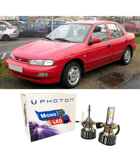 Kia Sephia Led Xenon Uzun + Kısa Far Ampulü H4 Mono Yeni Seri Beyaz 1992-2004