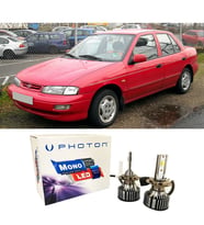 Kia Sephia Led Xenon Uzun + Kısa Far Ampulü H4 Mono Yeni Seri Beyaz 1992-2004