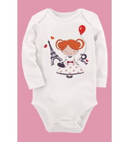 Organik Baskılı Pamuklu Unisex Bebek Body UZUNKOLE15