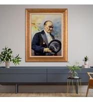 Altın Varaklı Paspartulu Çerçeveli Tablo rv1452