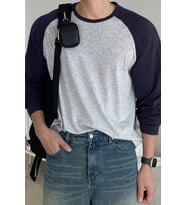 Erkek Reglan Kol Uzun Kollu Basic Tişört Süprem %100 Cotton Bisiklet Yaka Rahat Kalıp