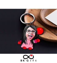 BK Gift Kişiye Özel Ahşap Karikatürlü Anahtarlık, Sevgiliye Hediye, Sevgililer Günü Hediyesi, Yıl Dönümü Hediyesi, Doğum Günü Hediyesi