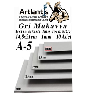 A5 Mukavva Gri 1.0mm 10 Adet 1 Paket 14,8x21 cm A-5 Mukavva 1,0 mm Kalınlığında A-5 Mukavva