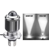 Otomobil Araç Motosiklet Mercekli Far Ampulü Led Far Beyaz CSP Led Xenon Lamba Uzun Kısa 1 Adet H4