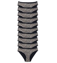 10 Adet Leopar Desenli Likralı Yumuşak Dokulu Kadın Slip Külot