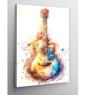 Kanvas Tablo Akustik Gitar