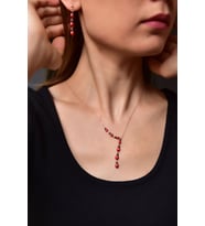 925 Ayar Gümüş Rose Kaplama Kayan Uğur Böceği Kolye Ve Küpe Set