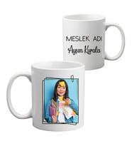 Yeni iş - Meslek Hediyesi Fotoğraflı Kişiye Özel İsim ve Unvan Baskılı Ofis Kupa Bardak