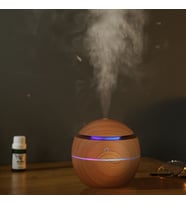 Led Işıklı Dokunmatik Küre Buhurdanlık Difüzörü, Hava Nemlendirici, 9x9 - Krem (Krem)