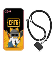 Apple iPhone 5 6 7 8 Plus Se XR Kılıf Boyun Askılı Silikon Cat G 1677