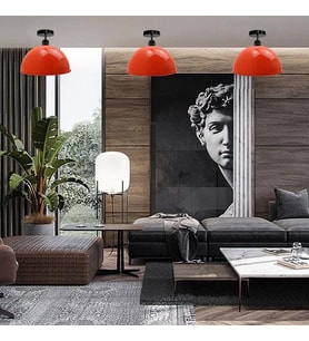 RİOLİGHT VİNTAGE,MODERN,RUSTİK KIRMIZI 1XE27 TEKLİ METAL PLOFONYER AVİZE ÇAP:30CM 1ADET FİYATIDIR