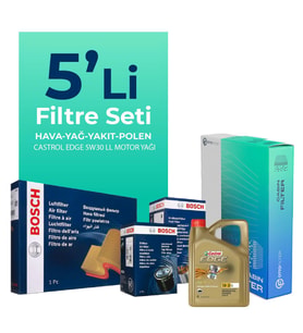 BOSCH Honda Civic 1.6 Dizel Filtre Bakım Seti Castrol Motor Yağlı (2018-2021) 5 Li