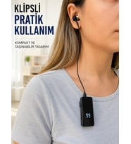 Klipsli Bluetooth Kulaklık Kısa Kablolu Tek Kulaklık Taşınabilir Günlük Kullanım