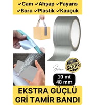 Çok Amaçlı Su Geçirmez Sızdırmaz Dayanıklı Izole Gri Tamir Bandı 48 Mm 10 Mt 1 Adet