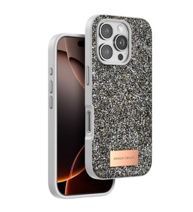 iPhone 16 Pro Bright Simli Kapak - Gümüş