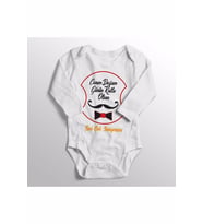 Unisex Bebek Beyaz Doğum Günün Kutlu Olsun Yazılı Bebek Zıbını