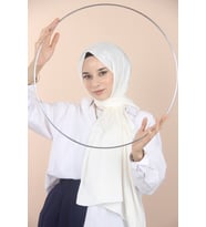 Ekru Loryan Scarf Jakar Ağaç Kabuğu Şal