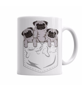 cepte pug Kupa Bardak Porselen