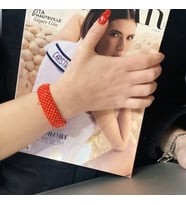 KIRMIZI MİYUKİ BONCUKLU 925 AYAR GÜMÜŞ BİLEKLİK