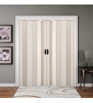 Faran Dekorasyon 260 x 215 Beyaz Renk Camsız Çift Açılım Pvc Akordiyon Katlanır Kapı FRNAKMODEL-258
