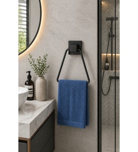Yapışkanlı Havluluk Banyo Askısı Havlu Askısı Siyah