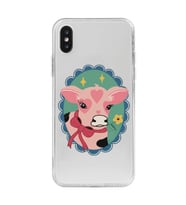 Iphone XS MAX Uyumlu İnek Tasarımlı Şeffaf Telefon Kılıfı