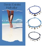 Handcraftedbyoz, Kadın, Paraşüt, Makrome El yapımı, Deniz Esintisi Halhal (Mavi)