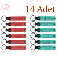 Nar Çiçeği & Turkuaz, 14’lü Set, Kişiselleştirilebilir Anahtarlık, Dans Atölyesi Katılımcılarına Anı