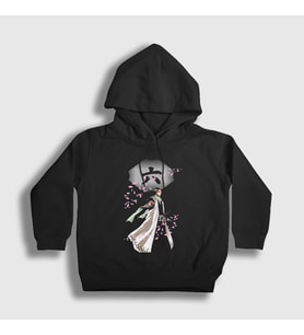Presmono Unisex Çocuk Siyah Byakuya Anime Bleach Kapüşonlu Sweatshirt 127248tt