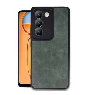 Vivo V30 Lite 4G Kılıf Aras Deri Kapak - Koyu Yeşil