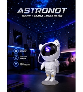 Projeksiyon Astronot Lamba Speaker Sevimli Astronot Bluetooth Hoparlör Yeni Nesil