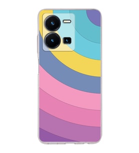 PrintiFy Vivo Y35 Uyumlu Kamera Korumalı Renk Cümbüşü B Tasarımlı Şeffaf Silikon Kılıf