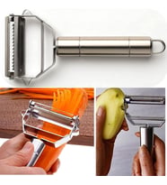 Jumbo Boy Paslanmaz Çelik Turbo Jülyen Sebze Ve Meyve Soyucu Pratik Soyacak Metal Sebze Soyacak 18cm