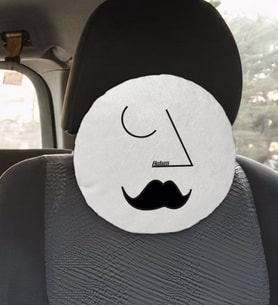BK Gift Kişiye Özel İsimli Picasso Erkek Figürlü Yuvarlak Araç Koltuk Yastığı-1