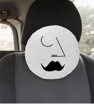 BK Gift Kişiye Özel İsimli Picasso Erkek Figürlü Yuvarlak Araç Koltuk Yastığı-1