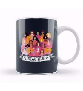 Girl Power Beautiful Banner Kupa Bardak Porselen