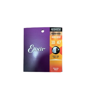 Elixir 16002 Nanoweb Phosphor Bronze Akustik Gitar Teli (10-47)
