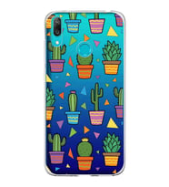 PrintiFy Huawei Y7 2019 ile Uyumlu 1mm Slim Fit Water Color 4 Baskılı Şeffaf  Kılıf