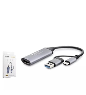 HADRON HDX7844 HDMI VIDEO CAPTURE TYPE-C+USB TO 4K 30HZ (Gri)