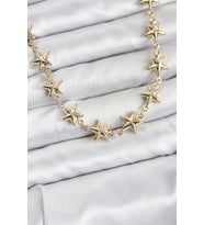 Yıldız Model Pirinç Gold Renk Kadın Kolye - TJ-BKO10823
