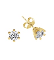 F Renk 0,90 Karat Pırlanta Tektaş Küpe 0723E0068