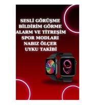 Mey İthalat® Akıllı Saat Arama Görüşme Bildirim Görme Uyku ve Sağlık Takibi Nabız Ölçer 3 Kordon Hed