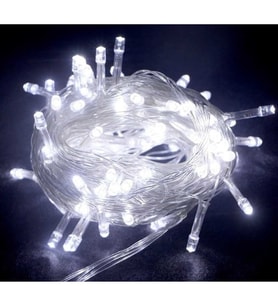 10 M 100 Led Boncuk Lamba Beyaz Işık Şeffaf Kablo MZ-18-11