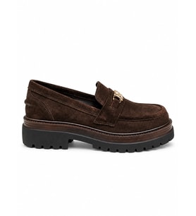 RACHEL 3306 KADIN HAKİKİ DERİ AKSESUARLI CHUNKY LOAFER AYAKKABI KAHVE SÜET