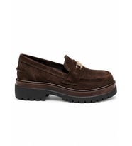RACHEL 3306 KADIN HAKİKİ DERİ AKSESUARLI CHUNKY LOAFER AYAKKABI KAHVE SÜET