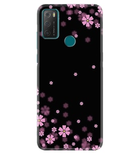 TCL 20E Kılıf Resimli Silikon Kılıf Black flowers 1391