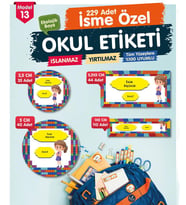 Okul Etiketi Kalem Defter Etiketi Özel İsim Yazılabilen Etiket- İsim Etiketi-OE13