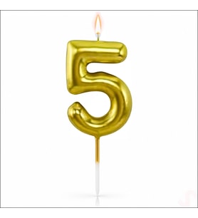 5 Rakam Mum Altın - 10 cm