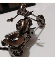 Kişiye Özel İsim Yazılı Metal Motosiklet Biblo - Dekoratif Chopper Motor Maketi Masaüstü Aksesuarı