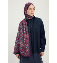 Schaless Ebedi Saraylar - Vizon - Vierra Desenli Viskon Şal - 70x190 Cm (Fuşya)